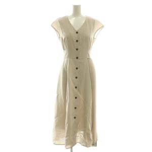 サイドプリーツワンピース ロング リボン 1 ピンクベージュ /DF OS