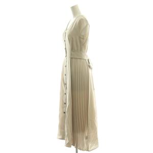 Rirandture サイドプリーツワンピース ロング リボン 1 ピンクベージュ /DF OS