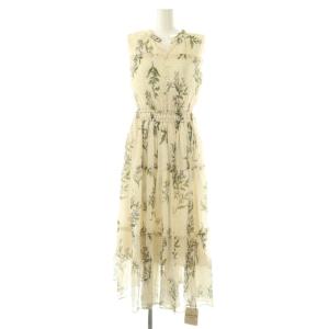 ドットフラワープリントワンピース ロング ノースリーブ 0 エクリュ マルチカラー /NR OS