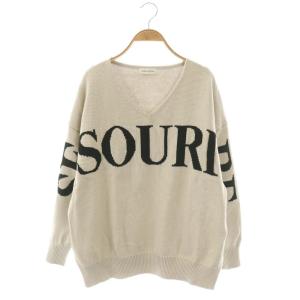 25AW ビッグロゴVネックニット セーター プルオーバー F ベージュ 黒 /CX OS SH