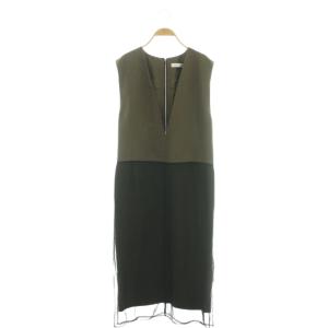 シアーレイヤードジャンスカ ジャンパースカート ロング 38 カーキ /DF OS SH