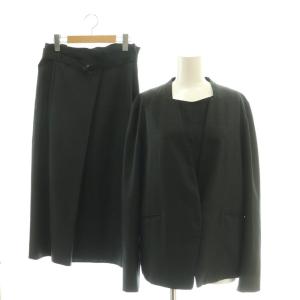 スーツ セットアップ 3点セット ジャケット ブラウス ロングスカート 4 ブラック /DF OS SH