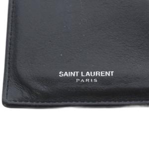 SAINT LAURENT PARIS 財布 二つ折り お札入れ スタッズ レザー ブラック /YO1 SH OH