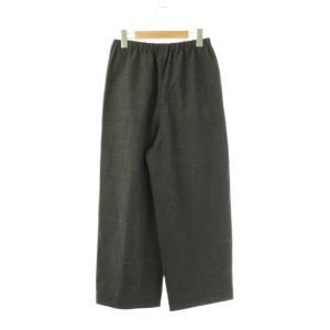 ENFOLD STRAIGHT-WIDE PANTS グレンチェックパンツ ストレート イージー 36 ダークグレー