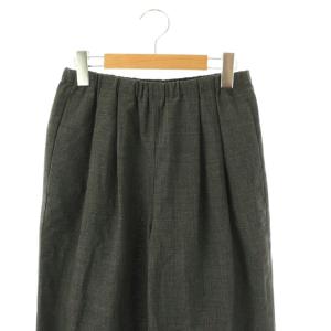 ENFOLD STRAIGHT-WIDE PANTS グレンチェックパンツ ストレート イージー 36 ダークグレー