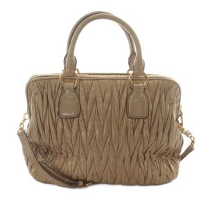 miumiu マテラッセ リュクス 2WAYバッグ レザー ベージュ RL0061
