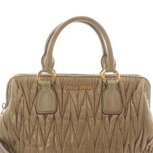 miumiu マテラッセ リュクス 2WAYバッグ レザー ベージュ RL0061