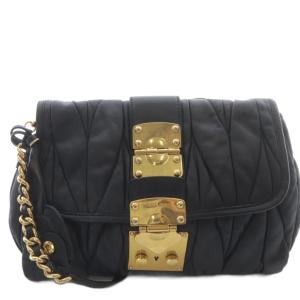 miumiu マテラッセ チェーンショルダーバッグ ブラック