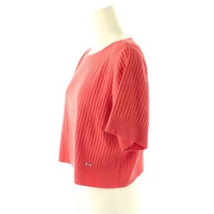 FOXEY NEW YORK Knit Top Nice ニット カットソー リブ プルオーバー40 オレンジ 45138 /CX OS