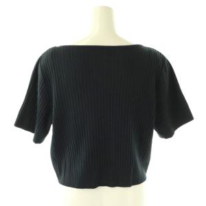 FOXEY NEW YORK Knit Top Nice ニット カットソー リブ プルオーバー40 チャコール 45138 /CX