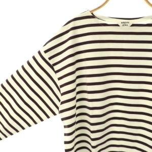 AURALEE IENA別注 EXCLUSIVE BASQUE SHIRT WIDE カットソー ボーダー 長袖 1 ホワイト
