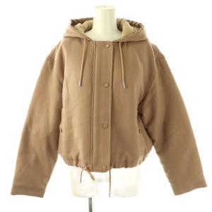 DOUBLE FLANNEL CROPPED PARK ジャケット パーカー ブルゾン 中綿 S ベージュ