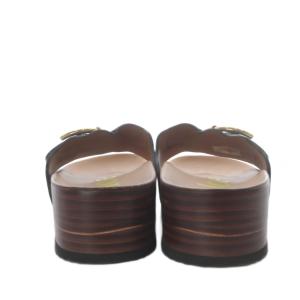 Chloe ingridフッドベッドミュールサンダル プラットフォーム 厚底 レザー 38 ブラック /YO17