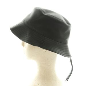 LOEWE アナグラム レザー フィッシャーマンハット 57 ブラック