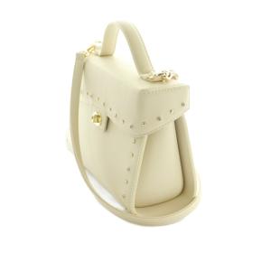 DIANA 2WAY ハンドバッグ ショルダーバッグ ビジュー スタッズ アイボリー /MI OS