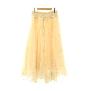 × チャコット Chacott 25AW チュールスカート ロング 1 アイボリー ゴールド色 /DO