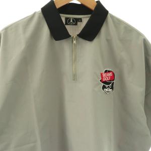 BEAMS × GolfickersZIP POLO SHIRTS ポロシャツ 半袖 XL グレー /NR OS AD