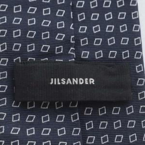 JIL SANDER ネクタイ 総柄 シルク ネイビー /YO12 AD