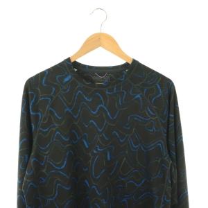 Patagonia 44427 24AW キャプリーン ミッドウェイト クルー カットソー 総柄 長袖 L ブラック /HK