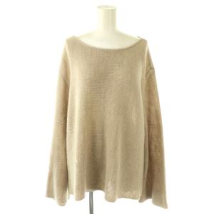 Summer Wide ニット セーター 長袖 ベージュ /DF OS SH