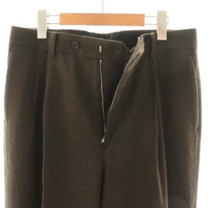 AURALEE A25AP04BF 25AW BABY CAMEL FLANNEL TWOーTUCK SLACKS