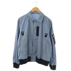 25AW Poplin Blouson striped panelled bomber jacket