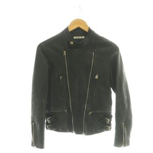 ダブル ライダースジャケット 革ジャン ラムレザー 36 ブラック /CX OS