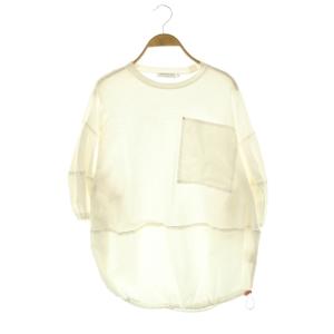 24SS ソフト天竺 ドロストバルーン T/SH プルオーバー カットソー 七分袖 M 白 /NR OS