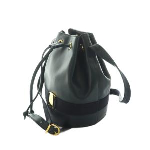 Salvatore Ferragamo 巾着ショルダーバッグ ヴァラリボン 紺 /MI OS