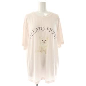 24SS DOG柄ワンポイントTシャツ カットソー F ペールピンク マルチカラー /ES OS