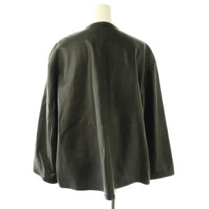 IENA ラブークル 25SS レザーストリングブルゾン ノーカラージャケット 羊革 ブラック /ES OS