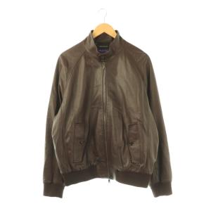 ラムレザージャケット ジップアップ XL ブラウン