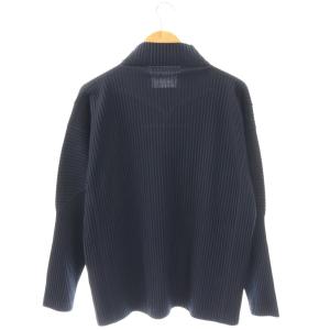 HOMME PLISSE ISSEY MIYAKE 24AW ジップアッププリーツジャケット 3 ネイビー HP46JL440