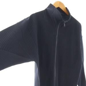 HOMME PLISSE ISSEY MIYAKE 24AW ジップアッププリーツジャケット 3 ネイビー HP46JL440