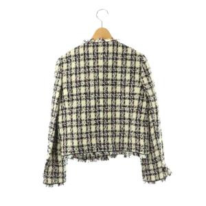 ANAYI ツイードノーカラージャケット 38 ホワイト マルチカラー /ES OS