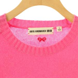 ANYA HINDMARCH × UNIQLO 24AW カシミヤクルーネックセーター 長袖 S ピンク /NR OS