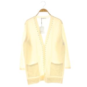 ウールスタッズラインニットカーディガン 長袖 38 アイボリー /DO OS