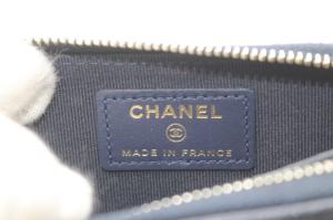 CHANEL マトラッセ キャビアスキン ジップコインパース ココマーク ネイビー AP3082