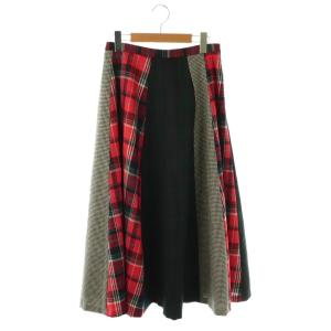 チェック スカート フレア ロング 38 マルチカラー /HK OS