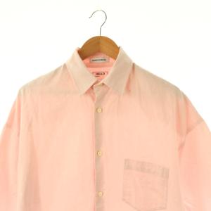 MADISONBLUE BRADLEY OX ショートスリーブシャツ 五分袖 前開き コットン S ピンク /NR OS