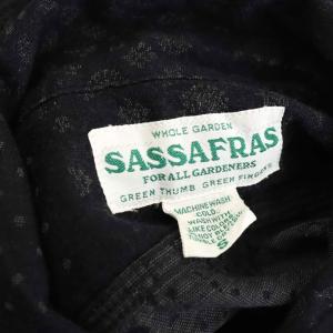 SASSAFRAS コットン 総柄シャツ 長袖 S ブラック /ES OS