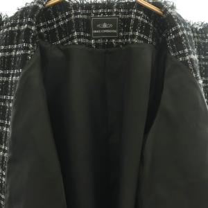GRACE CONTINENTAL 26SS フレアスリーブツイードジャケット 36 ブラック