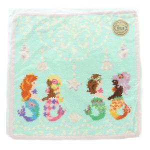 マーメイドワルツ タオルハンカチ 総柄 マーメイド柄 ミントグリーン マルチカラー /MI OS SH