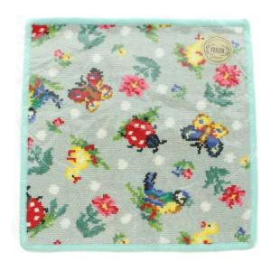 ハイジドット タオルハンカチ 総柄 花柄 アニマル柄 グレー マルチカラー /MI OS SH