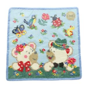 スマイルハイジデイ タオルハンカチ アニマル柄 総柄 ライトブルー マルチカラー /MI OS SH