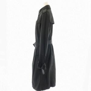 BURBERRY LONDON シルク混ロングギャザートレンチコート シルク混 42 ブラック /ES OS SH