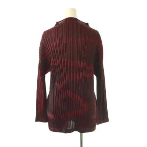 PLEATS PLEASE ISSEY MIYAKE イッセイミヤケ 23AW POLAR CACTUS プリーツカットソー 3 ボルドー ブラック