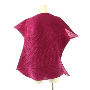 PLEATS PLEASE ISSEY MIYAKE イッセイミヤケ 23AW PALM アシンメトリートップス プリーツ ピンク系