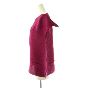 PLEATS PLEASE ISSEY MIYAKE イッセイミヤケ 23AW PALM アシンメトリートップス プリーツ ピンク系