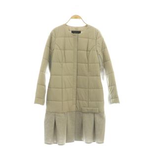 ベーシック basic 中綿ノーカラーコート アウター 切替 34 グレージュ 5048040 /DF